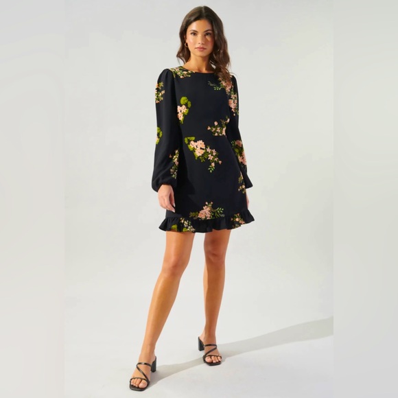 Sugarlips Women’s Jasleen Floral Ruffle Mini Dress - Picture 2 of 4